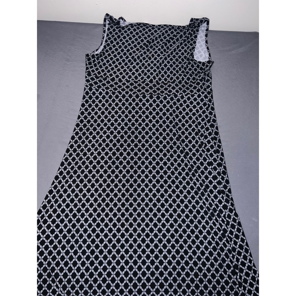 Croft & Barrow Womens Large Black White Geometric Print Sleeveless Maxi Dress - Picture 4 of 4